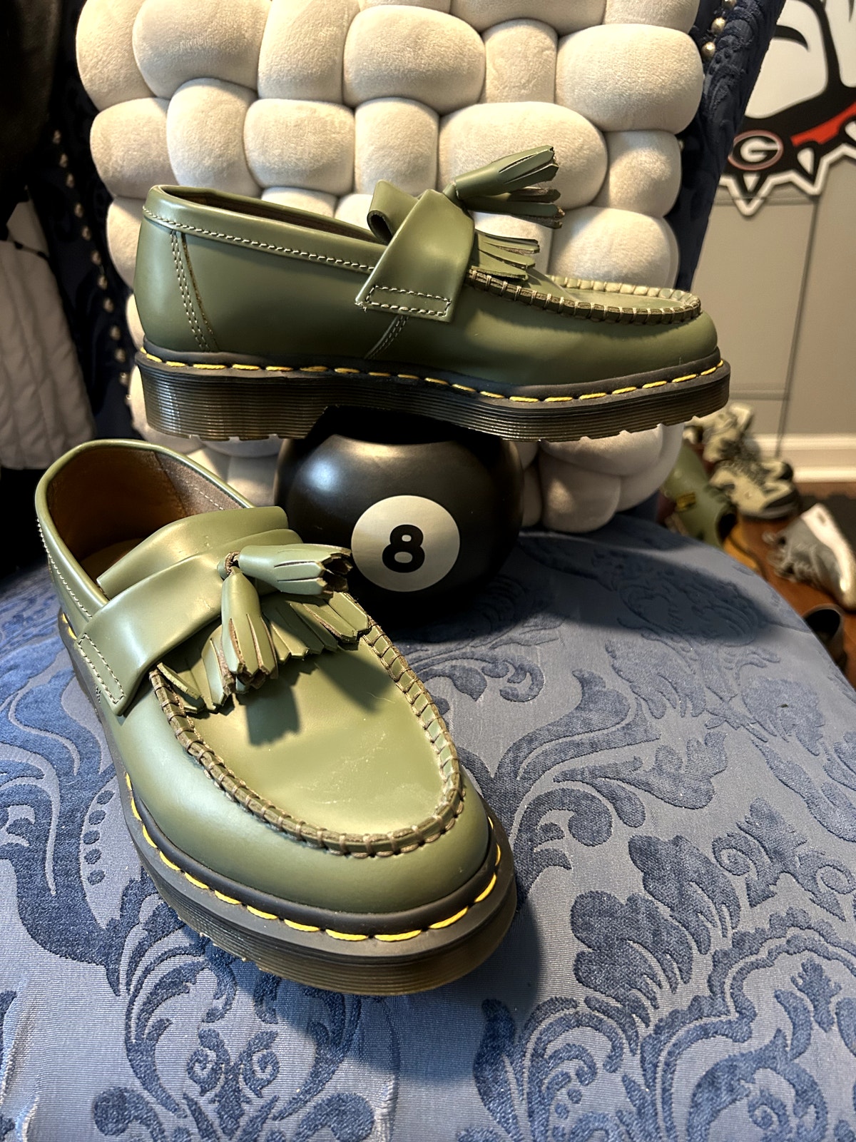 Dr Martens Mossy Green Adrian Tassel Loafers 7/Eu 38 Nwot